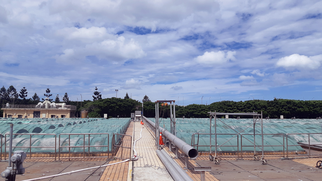 台湾新北市 八里污水厂污水池清洁
